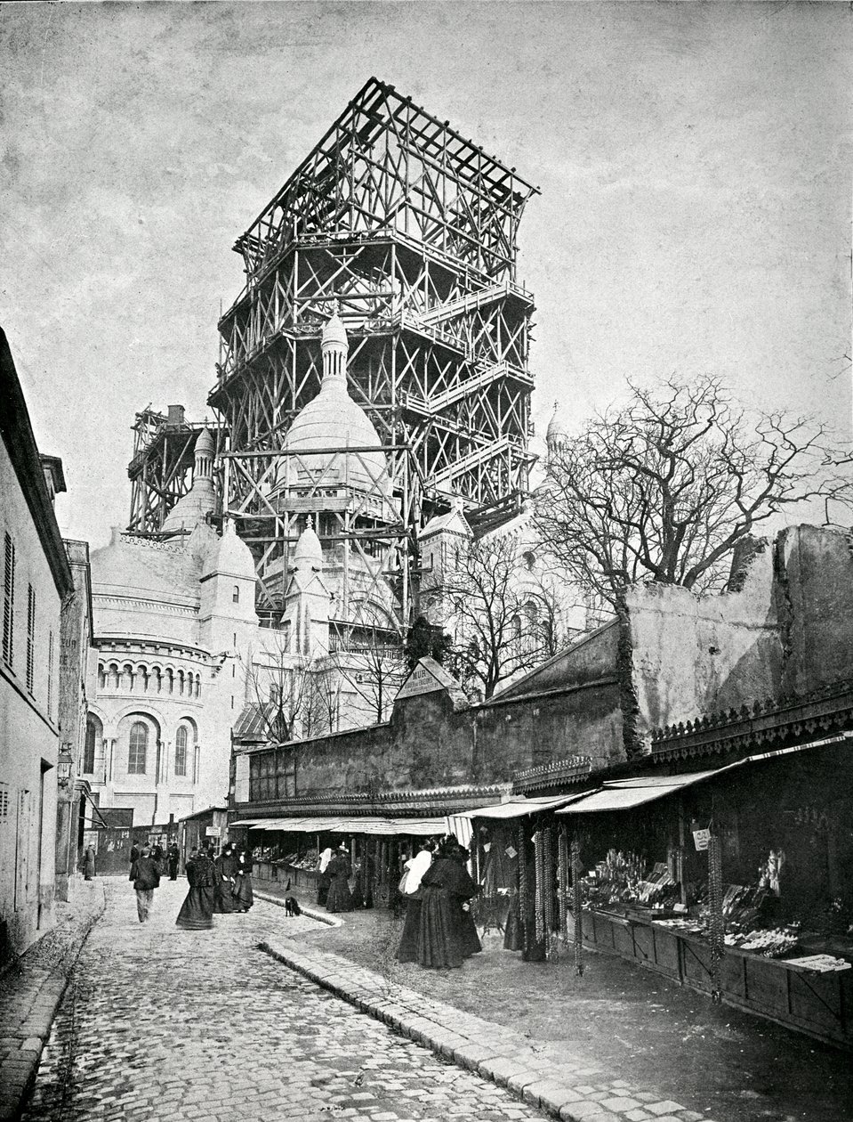 La construction du Sacré-Cœur à Montmartre, vers 1885-90